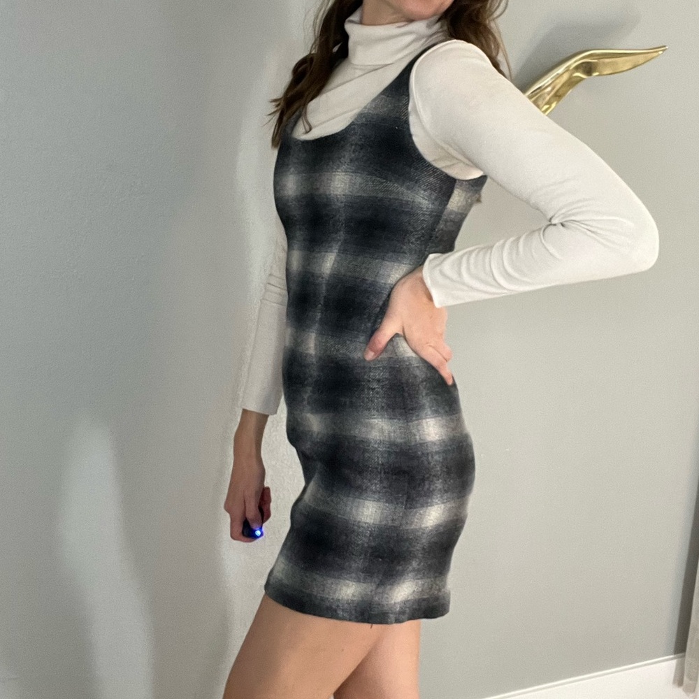 Vintage Wool Plaid Mini Dress